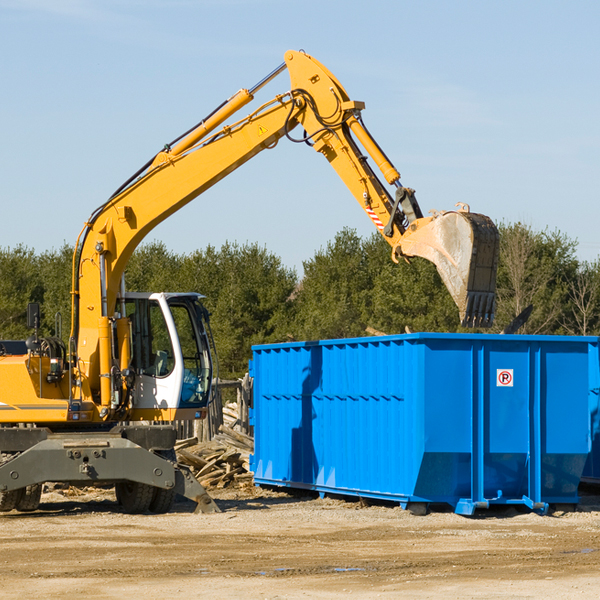 what size residential dumpster rentals are available in Vineyards